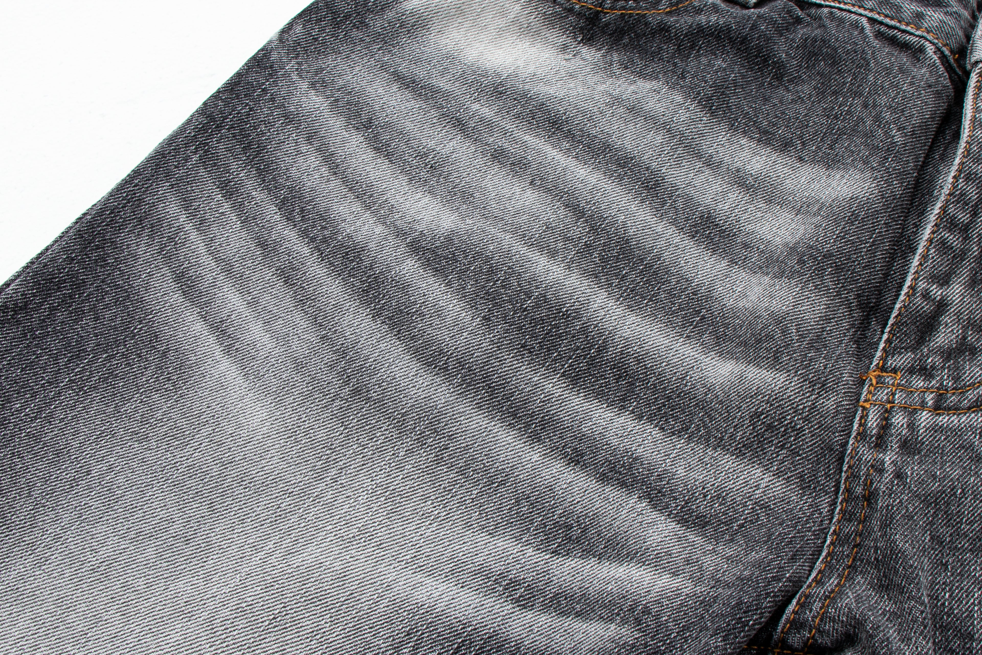 Vintage Washed Whiskered Black & Gray Distressed Flared Jeans