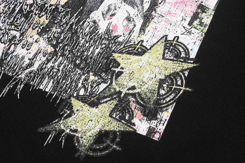 DONOTLOGO Urban Streetwear Collection | Unisex Relaxed Silhouette Tee | Bold Graffiti Motif & Soft Waffle Knit Fabric