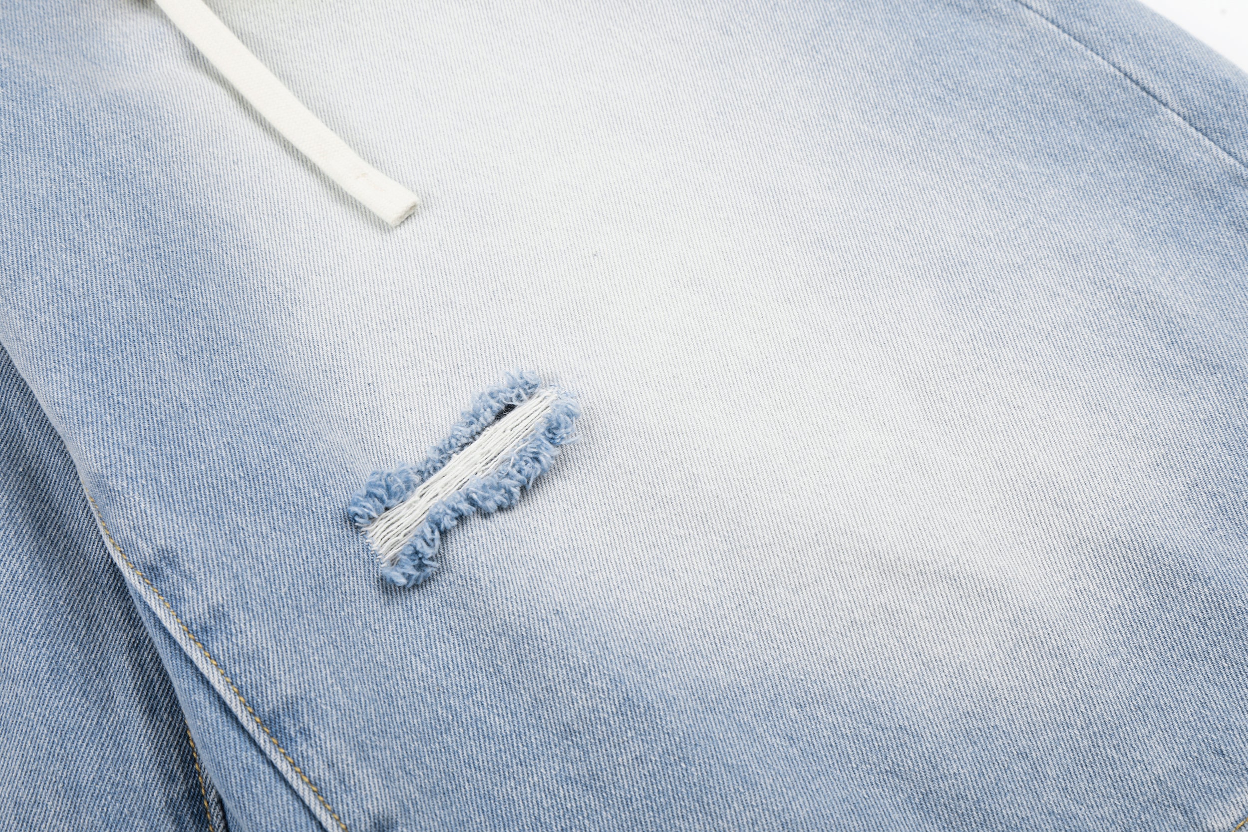 DONOTLOGO Urban Streetwear Collection | Unisex Relaxed Fit Denim Shorts | Bold Ripped Motif & Drawstring Detail with Classic Cotton Denim Fabric