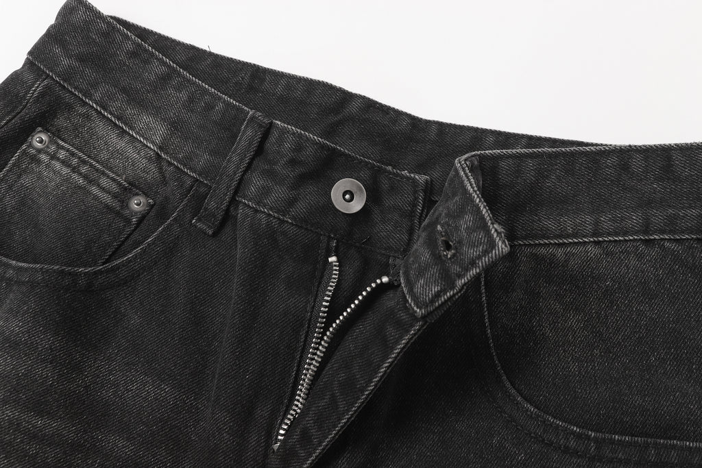 DONOTLOGO Urban Edge Collection | Unisex Relaxed Fit Denim Shorts | Bold Cat Whisker Seaming & Faded Wash Finish with Classic Cotton Denim Fabric