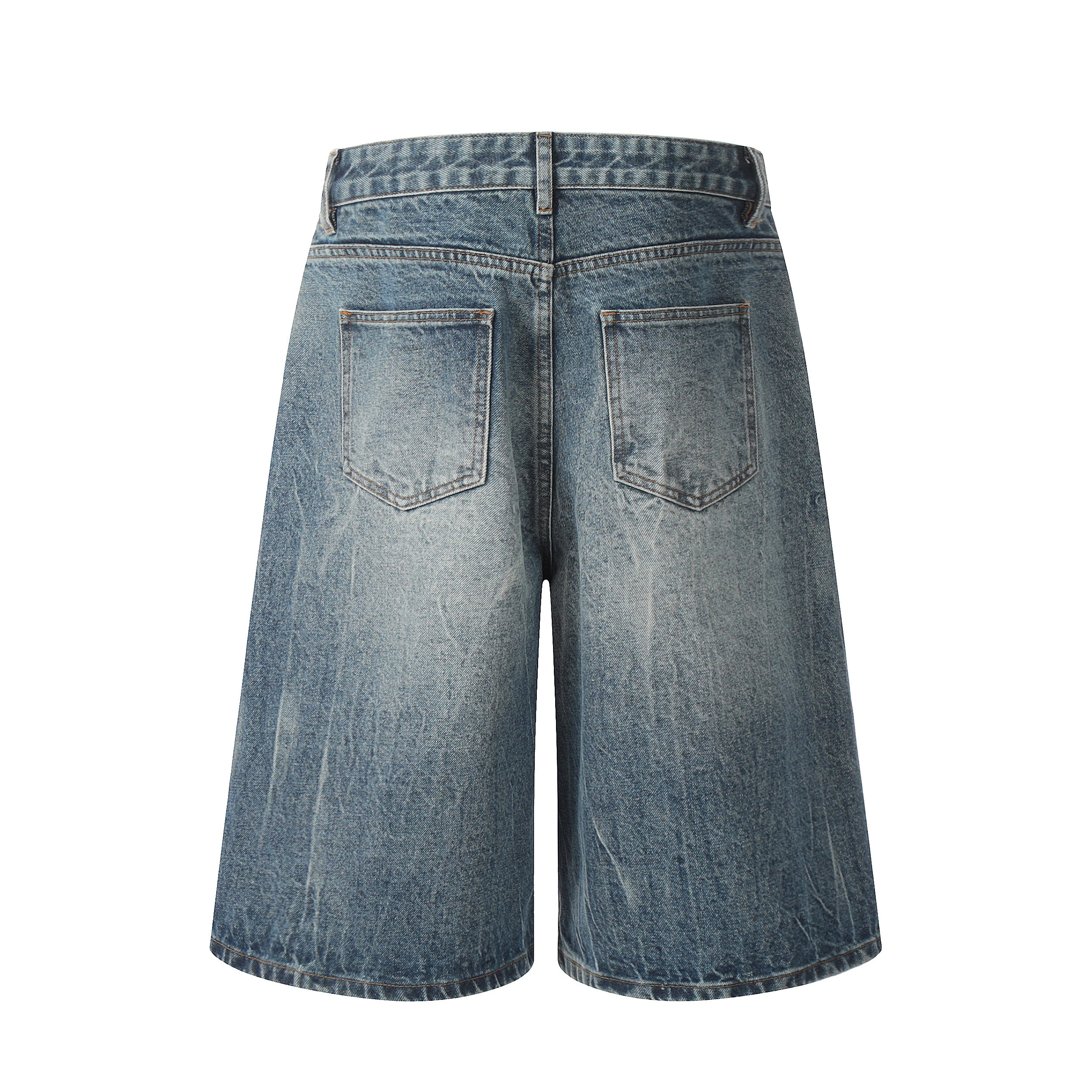 DONOTLOGO Sun-Faded Baggy Denim Jorts - Unisex Vintage Washed Streetwear Shorts - Edgy Oversized Bottom with Raw Hem & Distressed Pockets