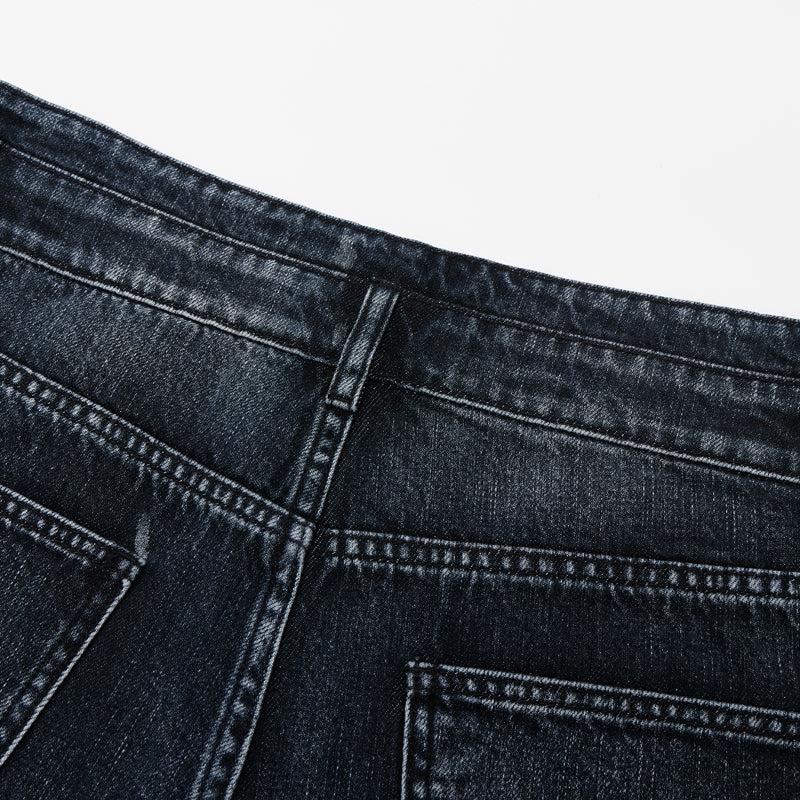 DONOTLOGO Urban Edge Collection | Unisex Relaxed Fit Denim Shorts | Bold Cat Whisker Seaming & Faded Wash Finish with Classic Cotton Denim Fabric