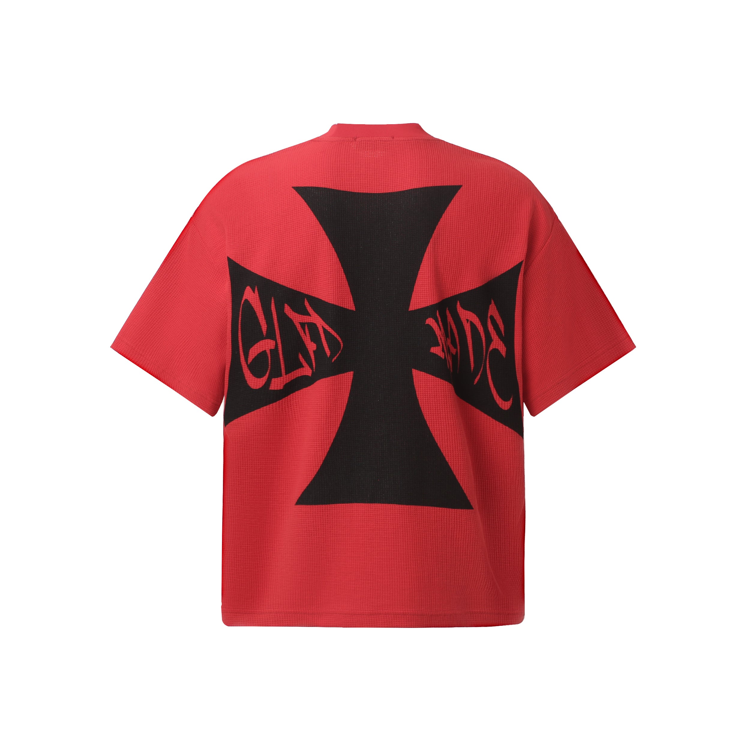 DONOTLOGO Urban Streetwear Collection | Unisex Relaxed Silhouette Tee | Bold Cross Motif & Soft Waffle Knit Fabric