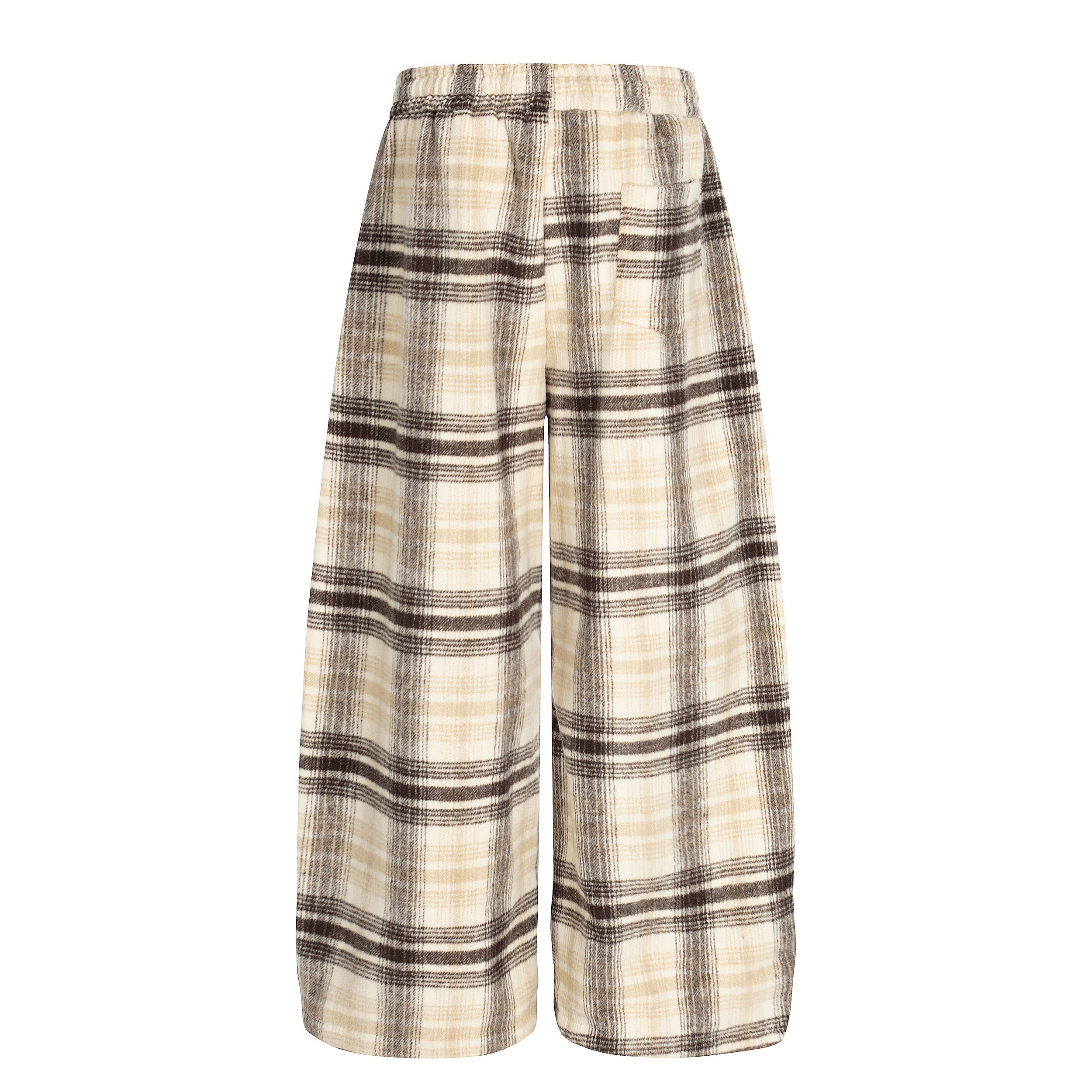 DONOTLOGO Unisex Vintage Plaid Wide-Leg Pants | Curved Fit, Drawstring Waist | Embroidered Detail | Casual Streetwear Must-Have