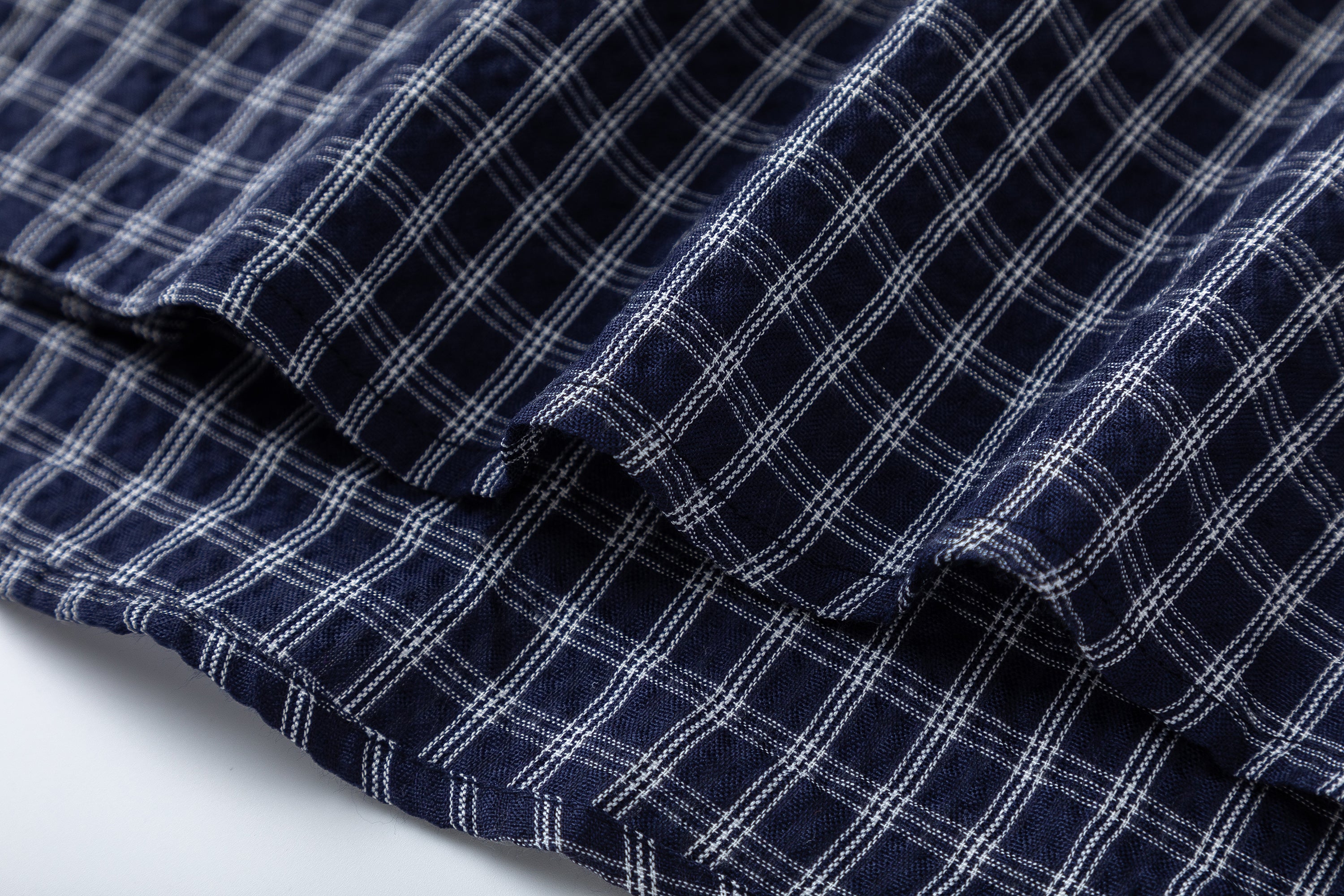 DONOTLOGO Unisex Dark Blue Plaid Shirt | Loose Fit, Japanese Retro Style | Summer Essential