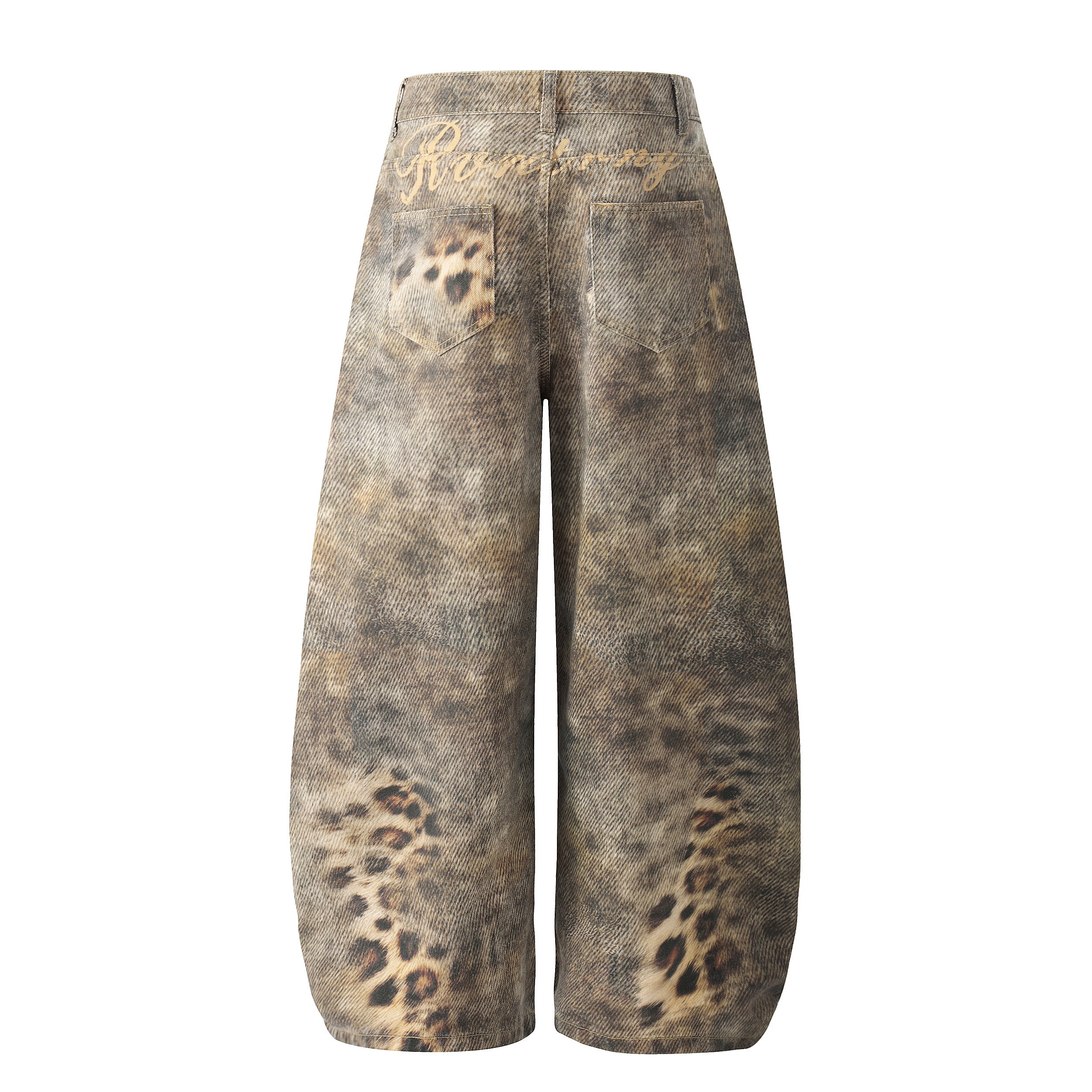 Unisex Leopard Print Jeans