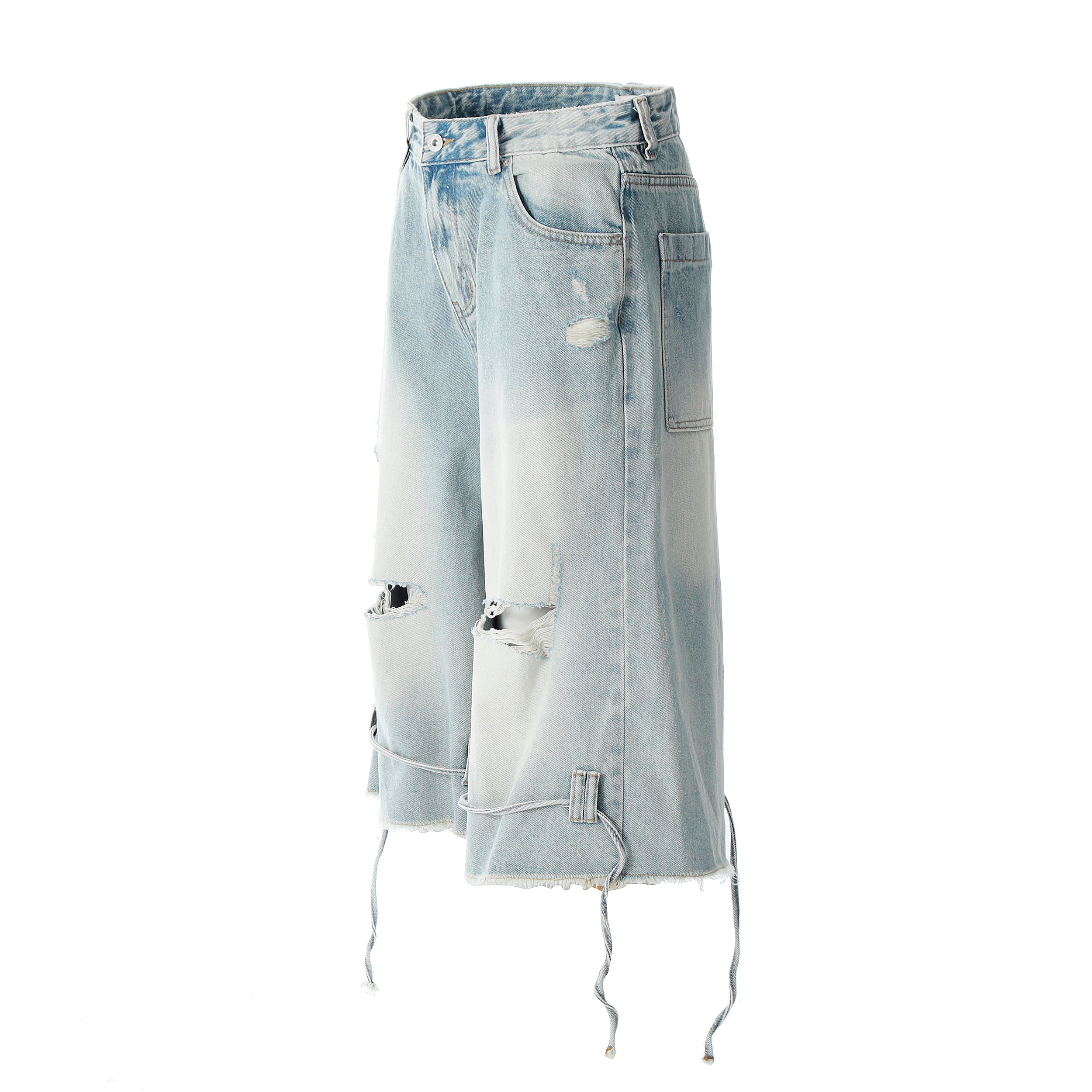 DONOTLOGO Urban Heritage Collection | Unisex Oversized Cropped Denim | Retro Aesthetic High-Rise Wide-Leg Bottoms with Authentic Fade Detail