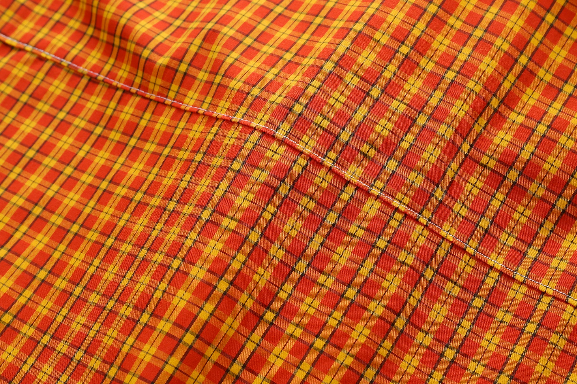 DONOTLOGO Unfailing Retro Grid Shirt | Unisex Oversized Summer Streetwear | Orange Tartan Embroidery Tee