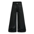 DONOTLOGO Heavy Studded Wide-Leg Denim | Unisex Y2K Punk Rock Rivet Jeans | Vintage Black High Street Oversized Trousers