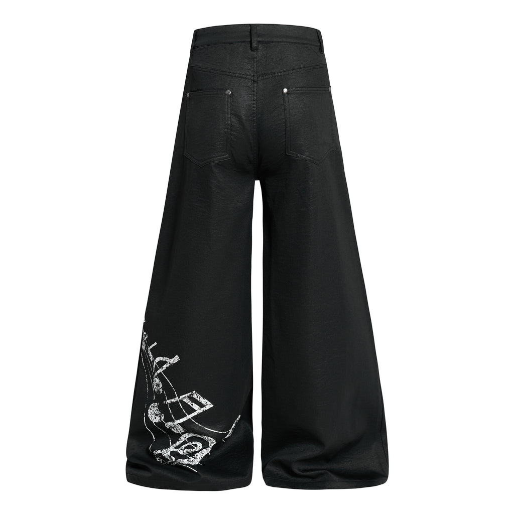 DONOTLOGO Heavy Studded Wide-Leg Denim | Unisex Y2K Punk Rock Rivet Jeans | Vintage Black High Street Oversized Trousers