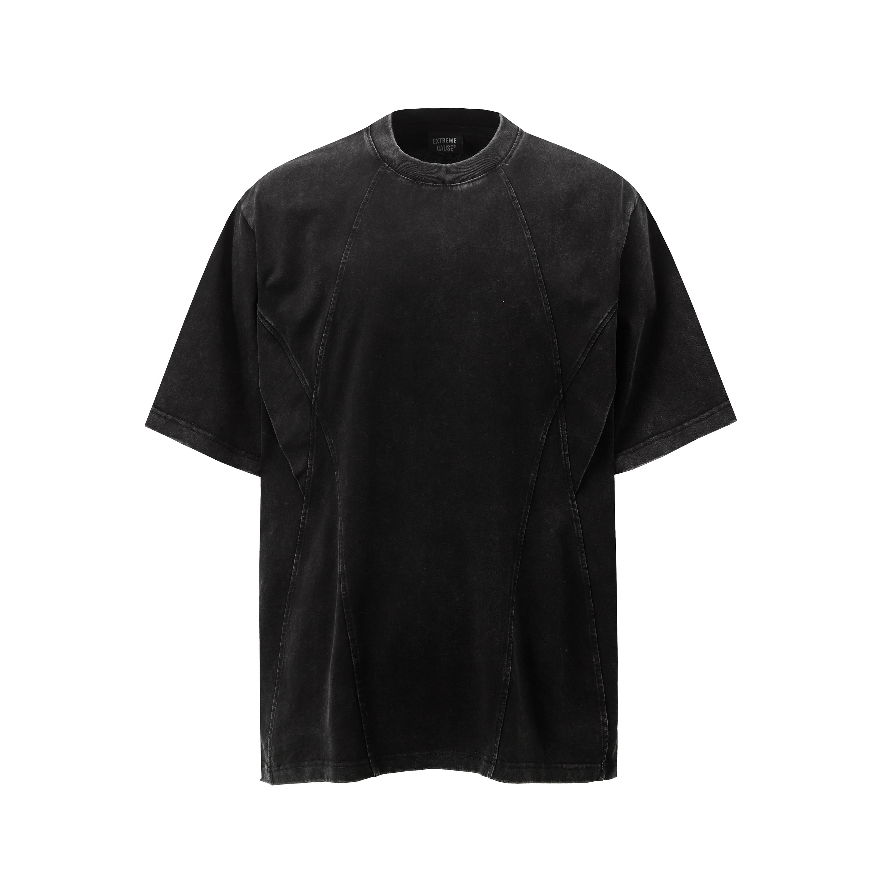 DONOTLOGO Urban Workwear Collection | Unisex Relaxed Fit Tee | Bold Panel Construction & Vintage Wash Motif with Soft Heavyweight Cotton