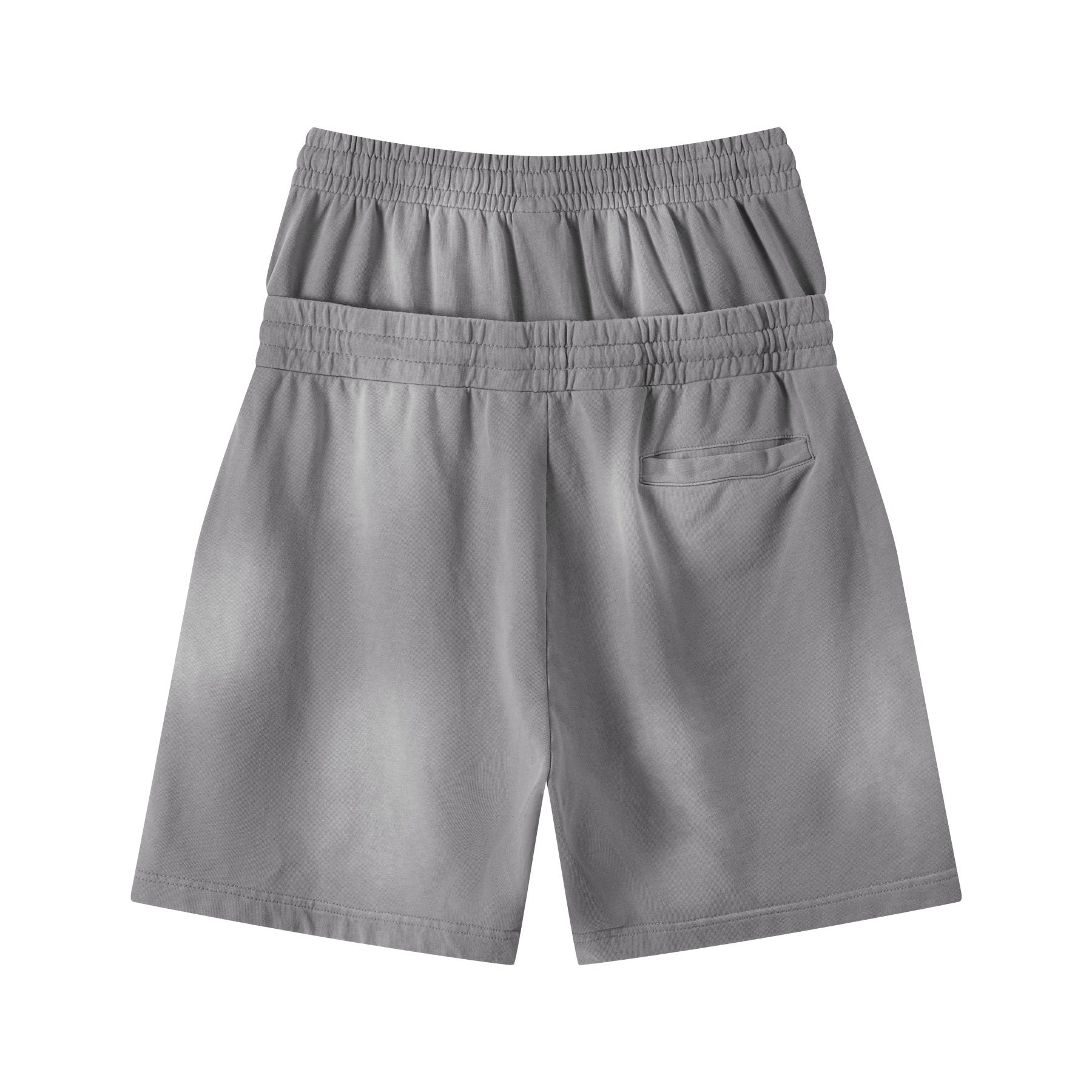 DONOTLOGO Unisex Double Waist Shorts | Snow Washed, Distressed | Drawstring Elastic High-Waist, Loose Fit