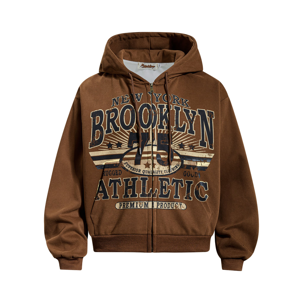 Unisex Vintage Distressed Printed Hoodie