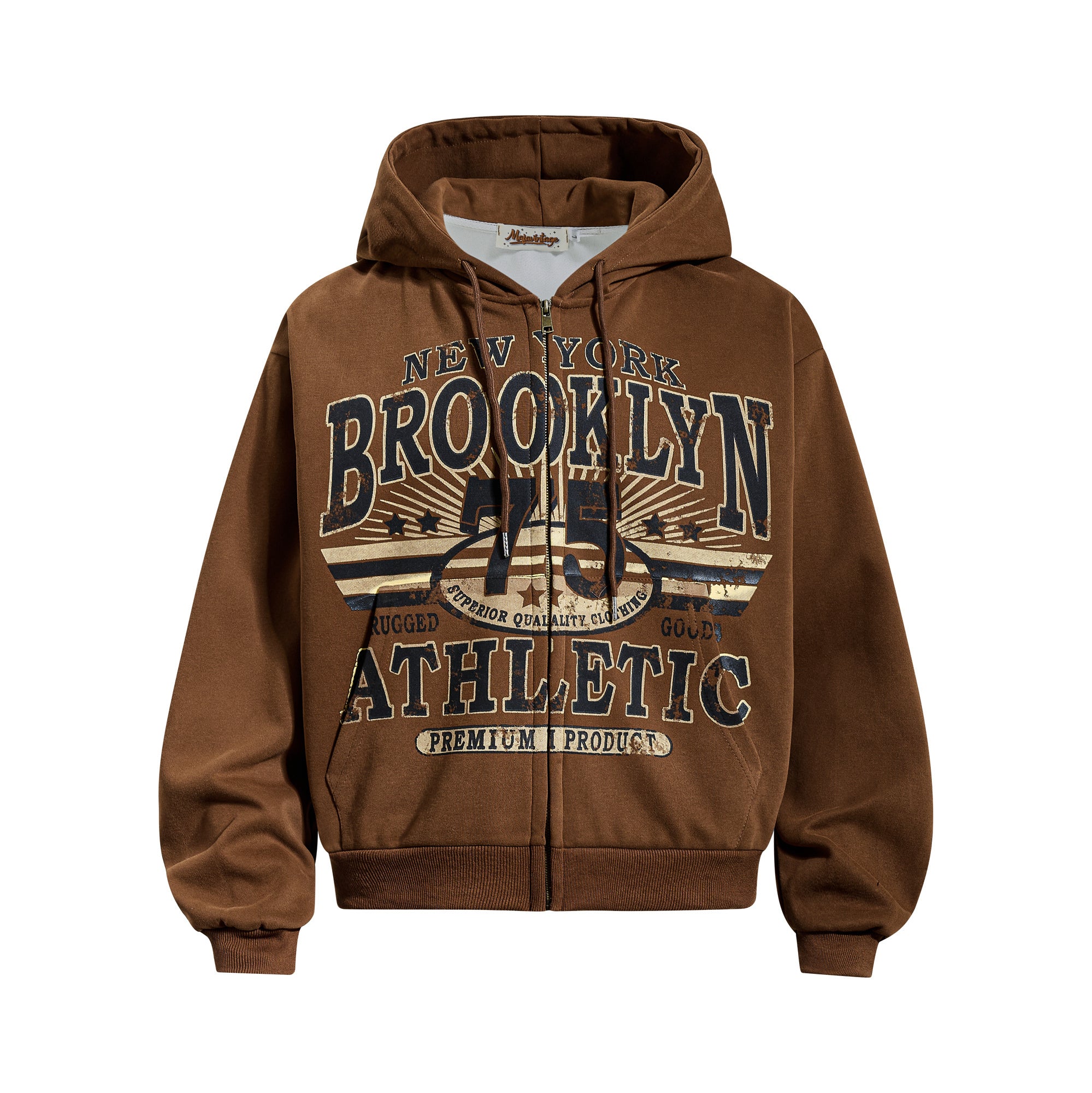 Unisex Vintage Distressed Printed Hoodie