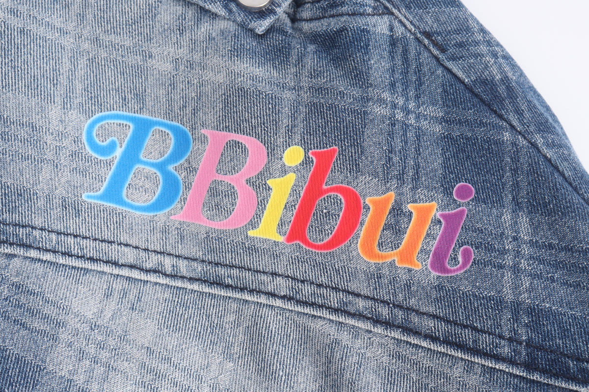 DONOTLOGO Streetwear Vibe Aesthetic | Unisex Oversized Baggy Jeans | Acid Wash Plaid Denim with Colorful Patches & Structural Seams