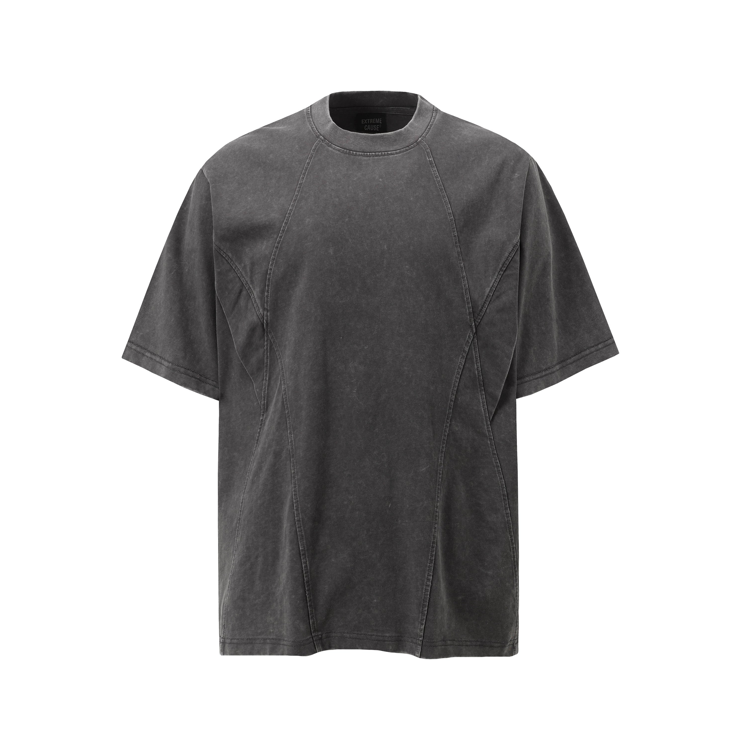 DONOTLOGO Urban Workwear Collection | Unisex Relaxed Fit Tee | Bold Panel Construction & Vintage Wash Motif with Soft Heavyweight Cotton
