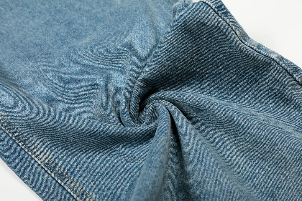 DONOTLOGO Urban Heritage Collection | Unisex Oversized Deconstructed Denim | Retro Aesthetic High-Rise Wide-Leg Bottoms with Authentic Diagonal Button & Folded Waist Detail