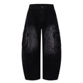 Unisex Vintage Leopard-Print Loose-Fit Gradient Denim Casual Jeans