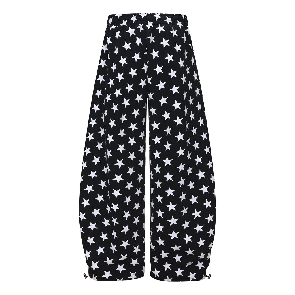 DONOTLOGO Urban Streetwear Collection | Unisex Curved Silhouette Trousers | Bold Star Motif & Soft Cotton Blend Fabric