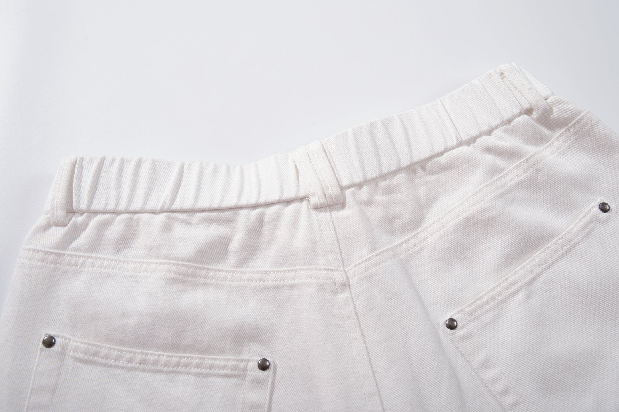Unisex Hand-Painted White Denim Jeans