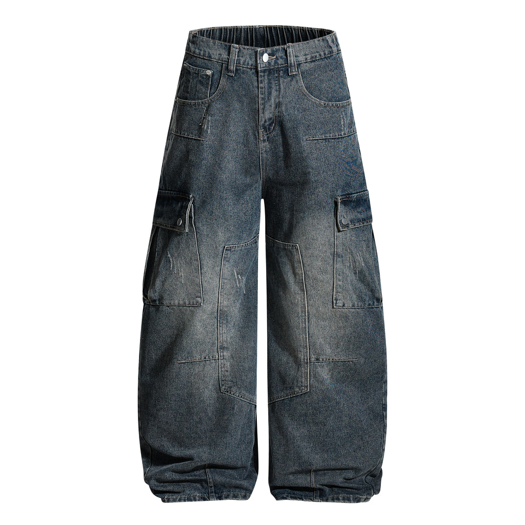 DONOTLOGO Y2K Streetwear Aesthetic | Unisex Baggy Cargo Denim Trousers | Heavy Wash & Oversized Silhouette with Urban Vibe