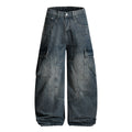 DONOTLOGO Y2K Streetwear Aesthetic | Unisex Baggy Cargo Denim Trousers | Heavy Wash & Oversized Silhouette with Urban Vibe