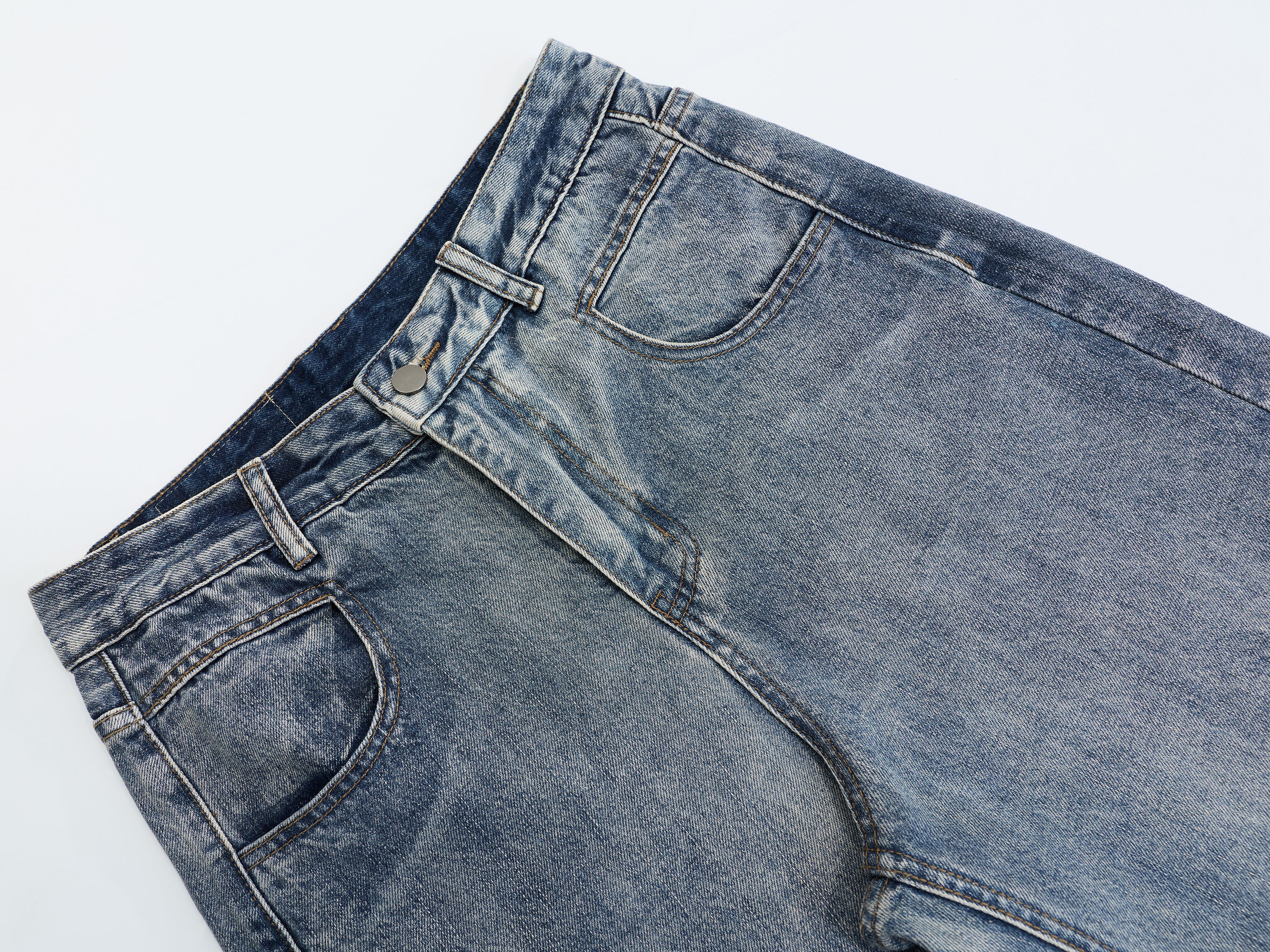 DONOTLOGO Oversized Vintage Washed Denim Jeans - Unisex Baggy Trousers with Distressed Fade - Edgy Streetwear Bottom with Wide Leg Silhouette & Raw Hem