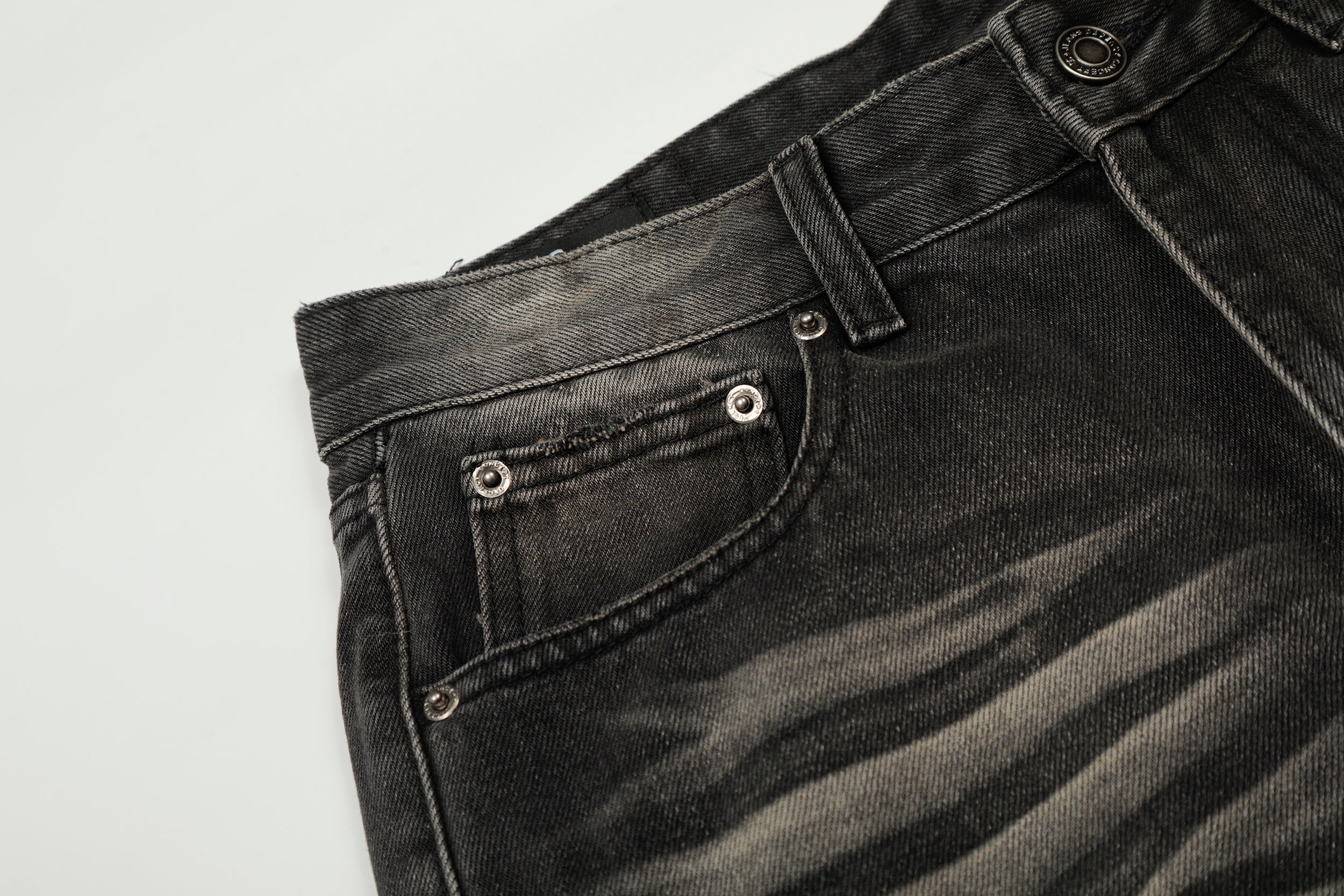 DONOTLOGO Urban Heritage Collection | Unisex Oversized Cat Whisker Denim | Retro Aesthetic High-Rise Wide-Leg Bottoms with Authentic Fade Detail