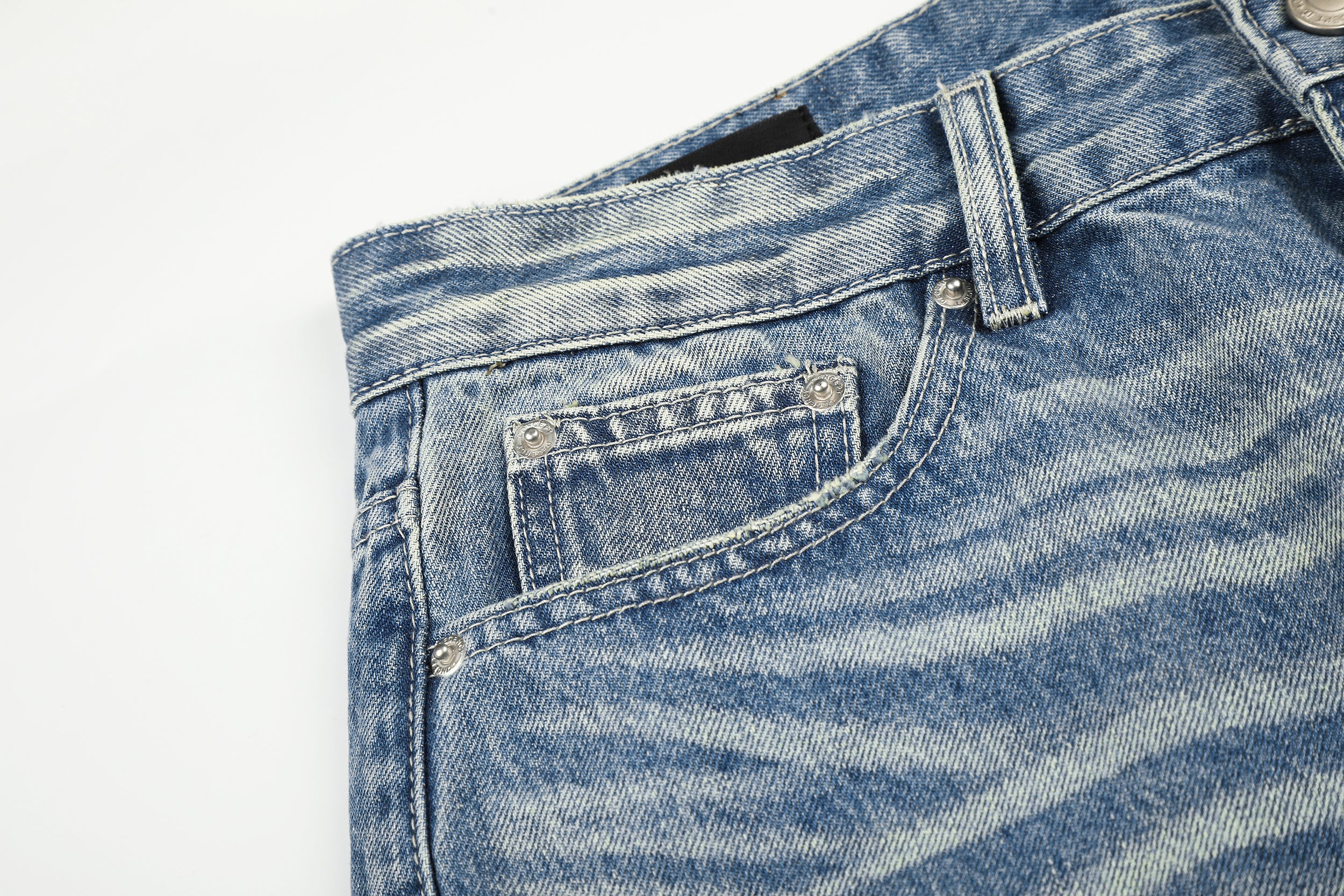 DONOTLOGO Urban Heritage Collection | Unisex Oversized Cat Whisker Denim | Retro Aesthetic High-Rise Wide-Leg Bottoms with Authentic Fade Detail