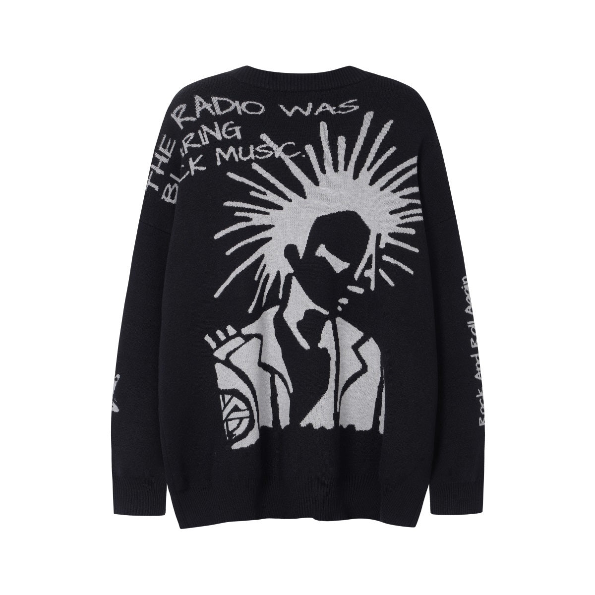 Unisex Punk Graffiti Fringe Sweater