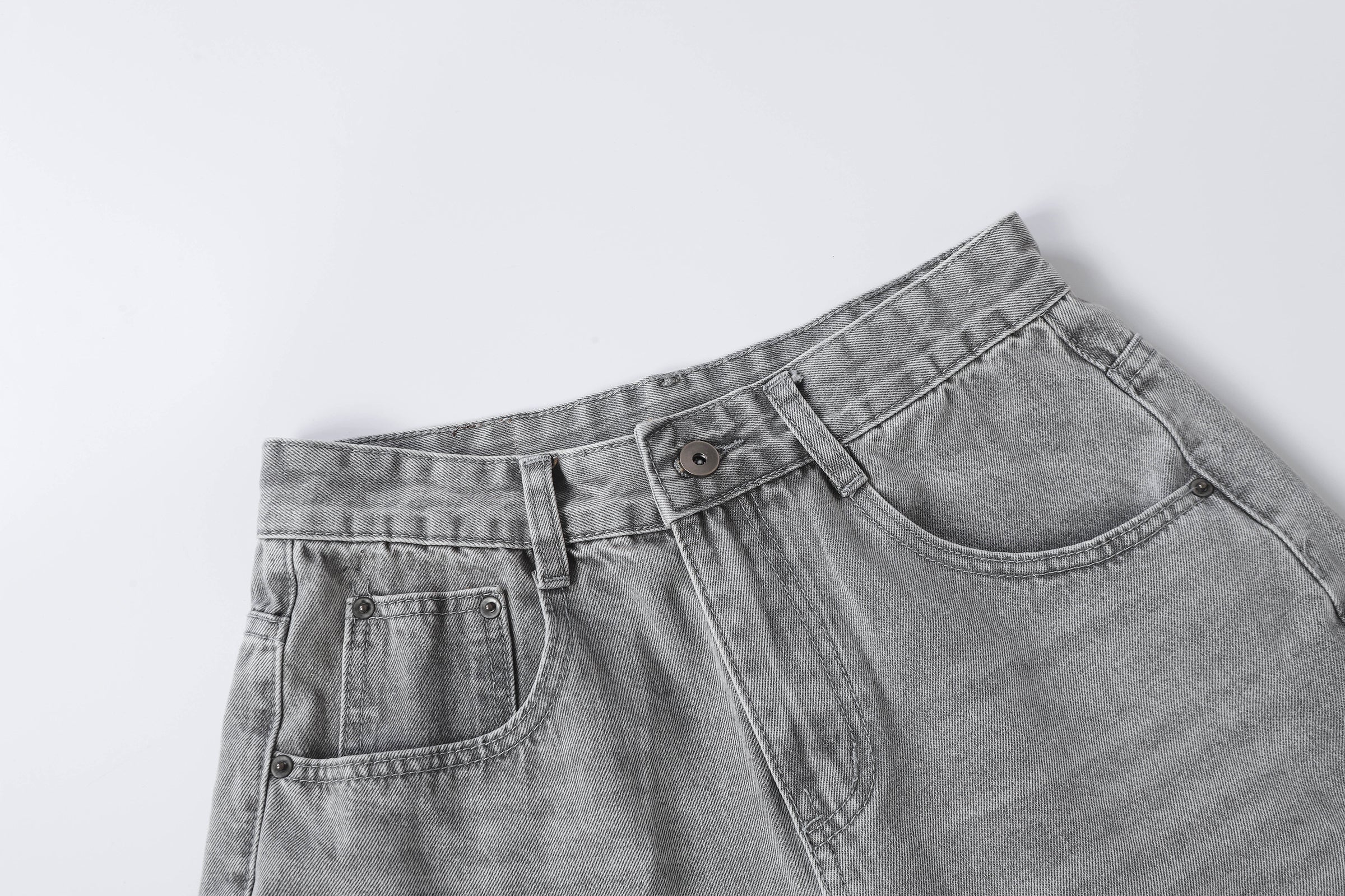 DONOTLOGO Urban Edge Collection | Unisex Relaxed Fit Denim Shorts | Bold Acid Wash Finish & Vintage Leather Patch with Classic Cotton Denim Fabric