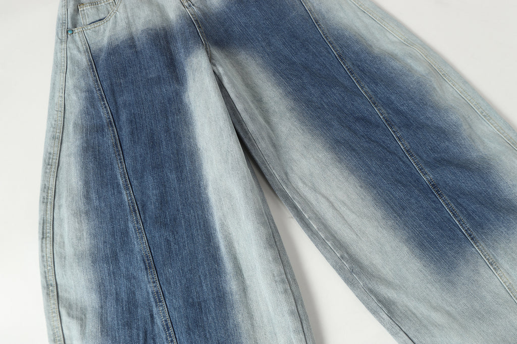 DONOTLOGO Urban Streetwear Collection | Unisex Relaxed Denim Trousers | Bold Ombre Wash Detail & High-Rise Silhouette with Premium Cotton Blend