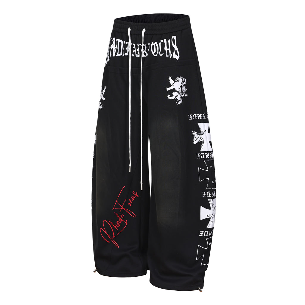DONOTLOGO Urban Streetwear Collection | Unisex Curved Silhouette Trousers | Bold Gradient Motif & Soft Cotton Blend Fabric