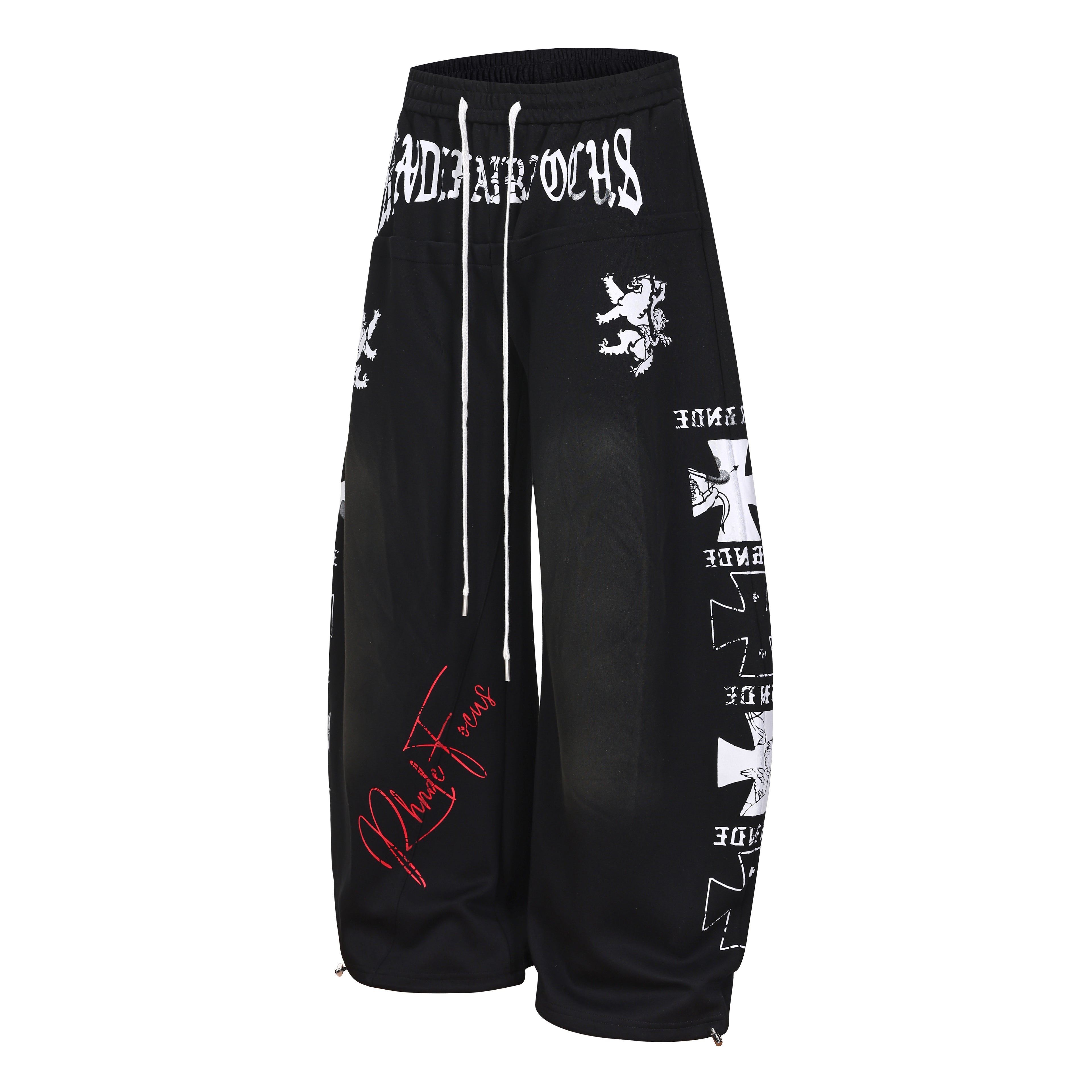 DONOTLOGO Urban Streetwear Collection | Unisex Curved Silhouette Trousers | Bold Gradient Motif & Soft Cotton Blend Fabric