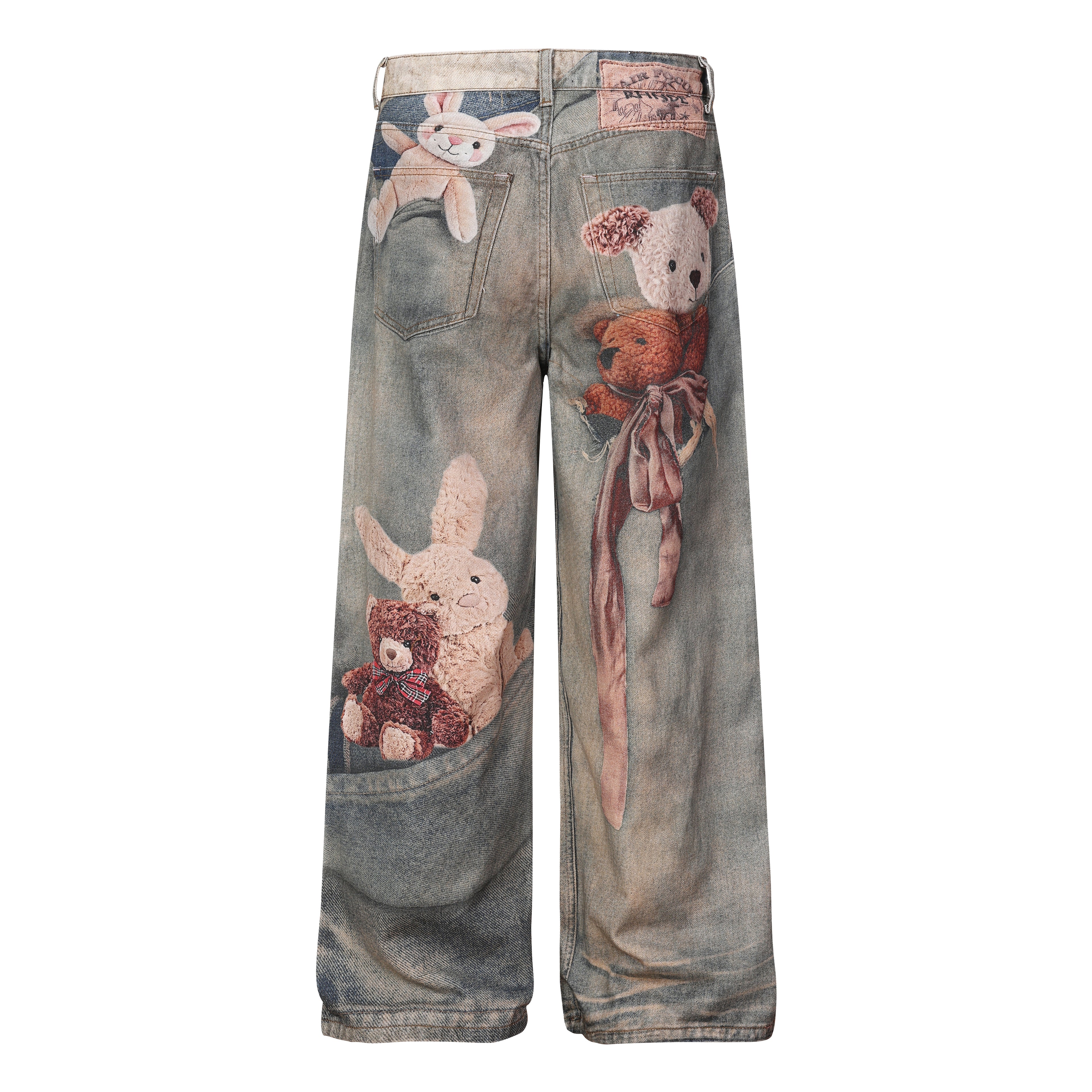 DONOTLOGO Urban Streetwear Collection | Unisex Relaxed Denim Trousers | Bold 3D Animal Motif & High-Rise Silhouette with Premium Cotton Blend