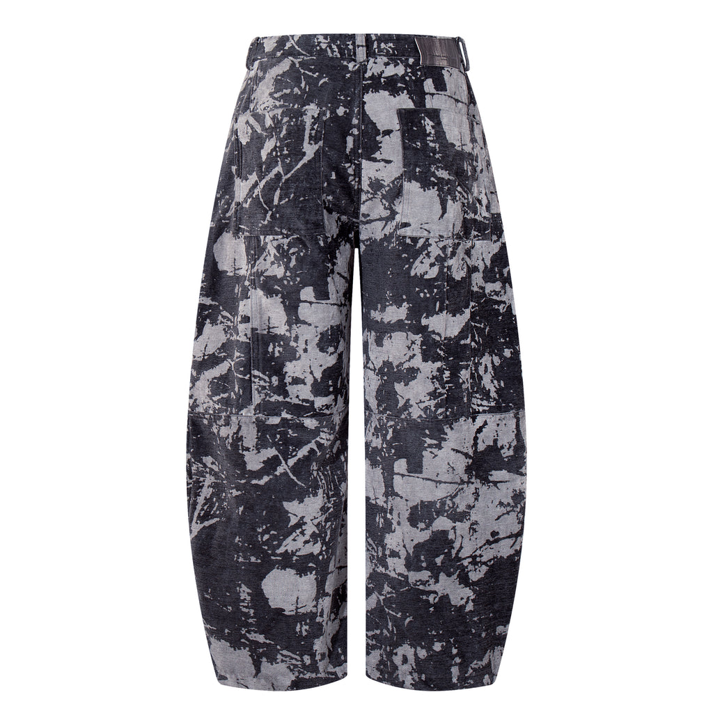 Unisex Edgy Streetwear Tie-Dye Designed Denim Jeans