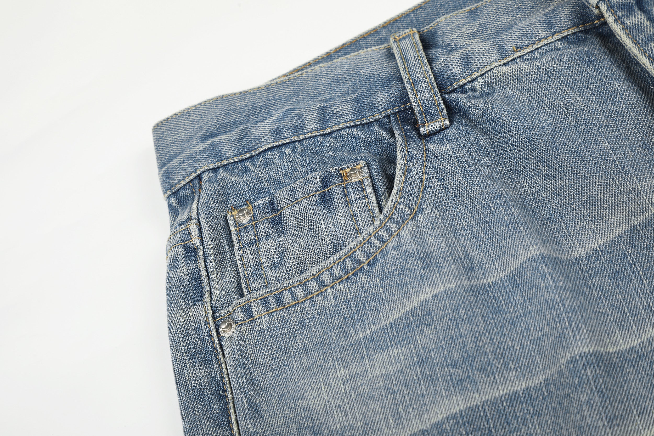 DONOTLOGO Urban Edge Collection | Unisex Relaxed Fit Denim Jeans | Bold Cat Whisker Seaming & Faded Wash Finish with Classic Cotton Denim Fabric