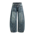 DONOTLOGO Oversized Paneled Denim Jeans - Unisex Baggy Trousers with Distressed Wash - Edgy Streetwear Bottom with Wide Leg Silhouette & Raw Hem