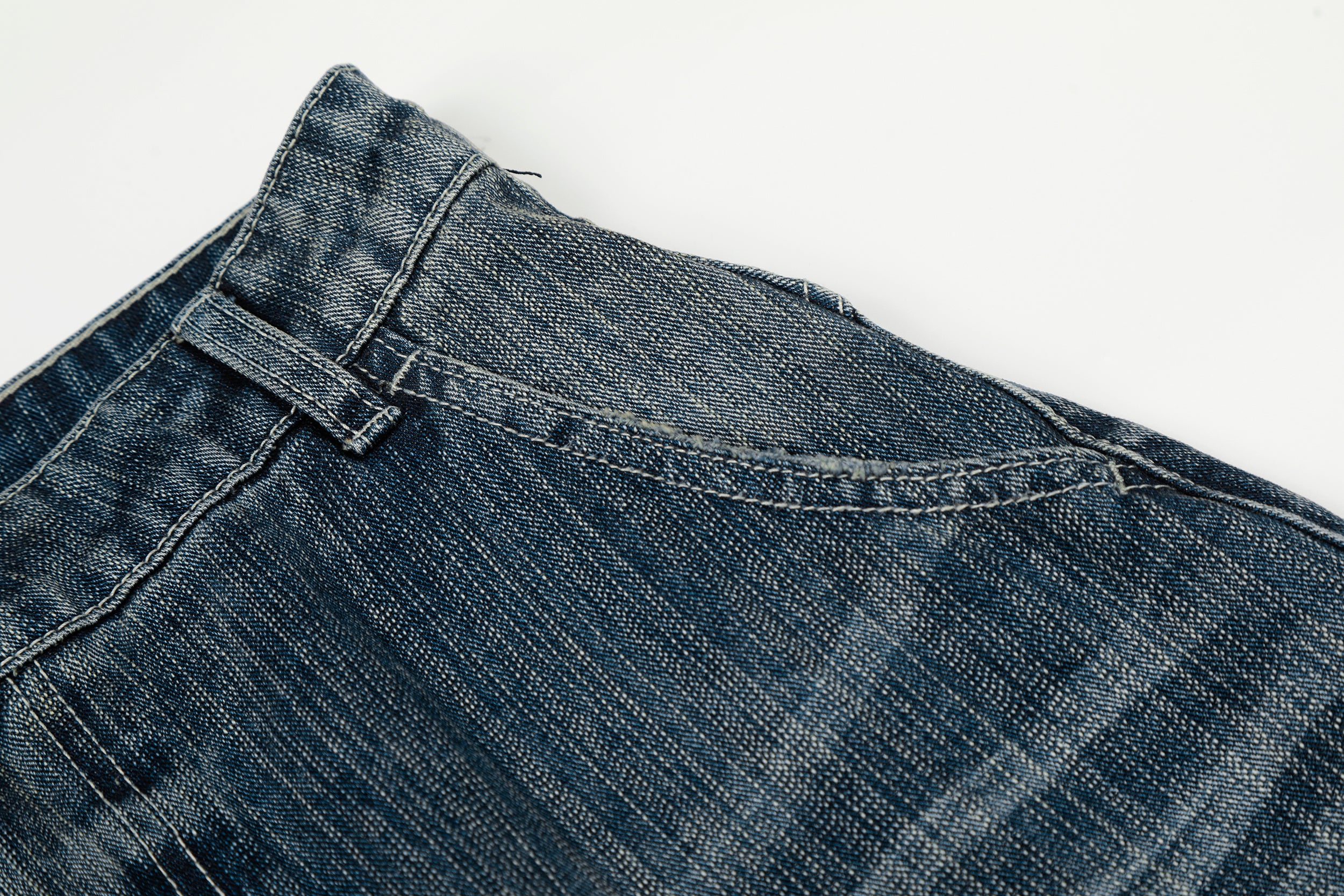 DONOTLOGO Urban Heritage Collection | Unisex Oversized Washed Denim | Retro Aesthetic High-Rise Wide-Leg Bottoms with Authentic Cat Whisker & Bamboo Detail