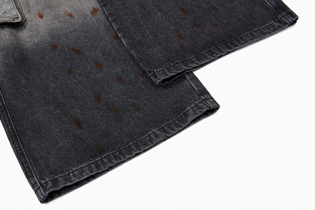 Unisex Vintage Washed Graffiti Denim Pants