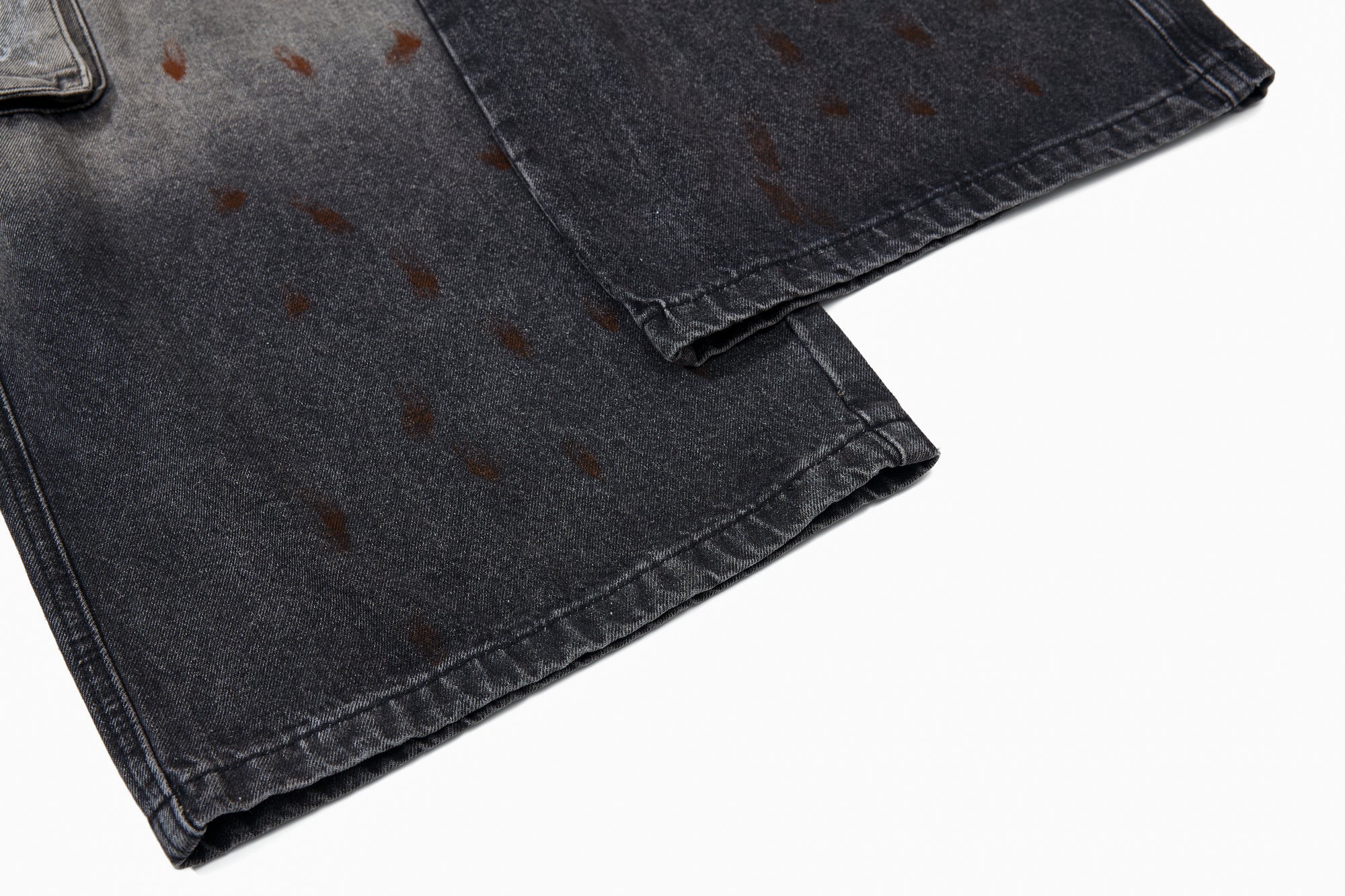 Unisex Vintage Washed Graffiti Denim Pants