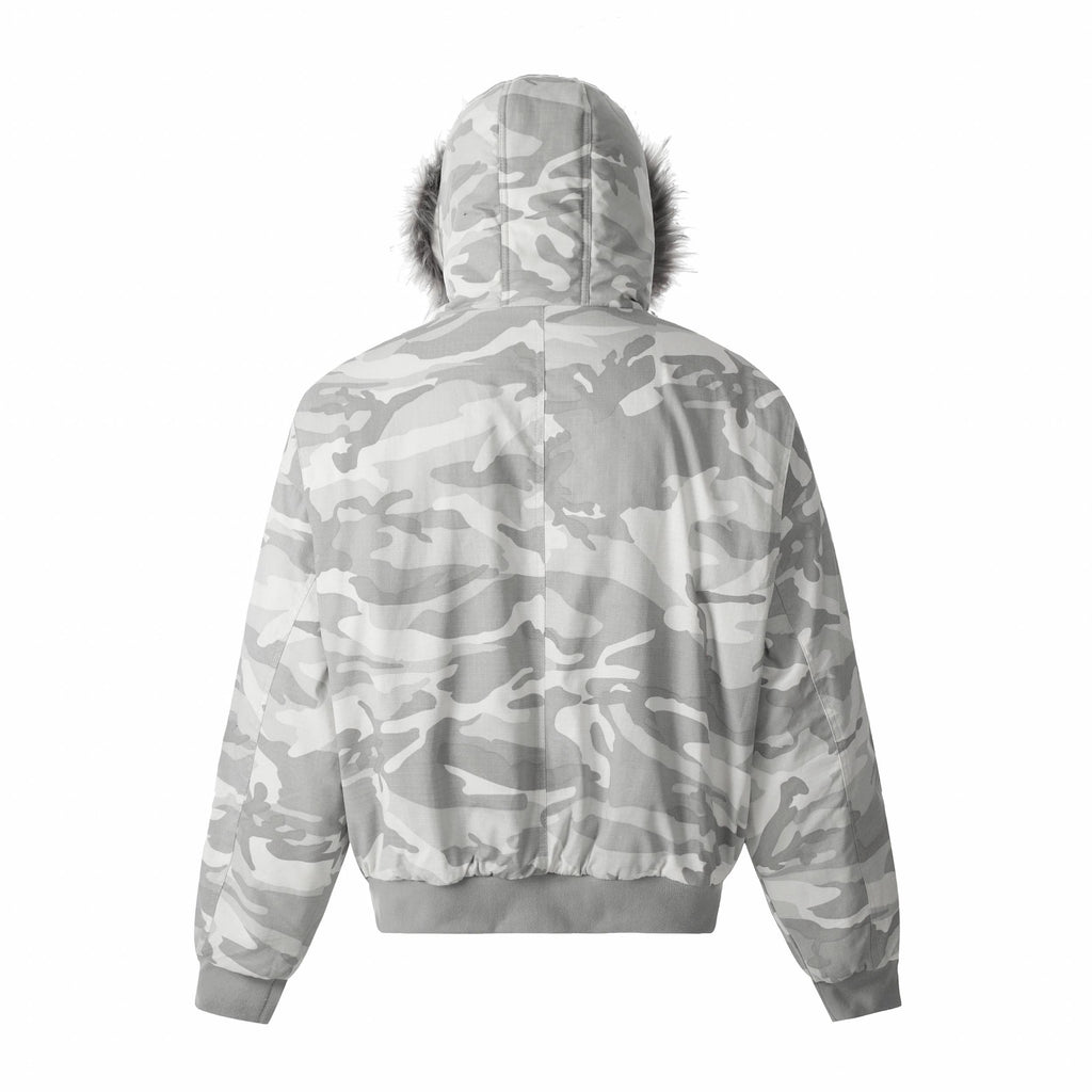 DONOTLOGO Urban Streetwear Aesthetic  | Faux Fur Hood & Textured Print with Bold Silhouette