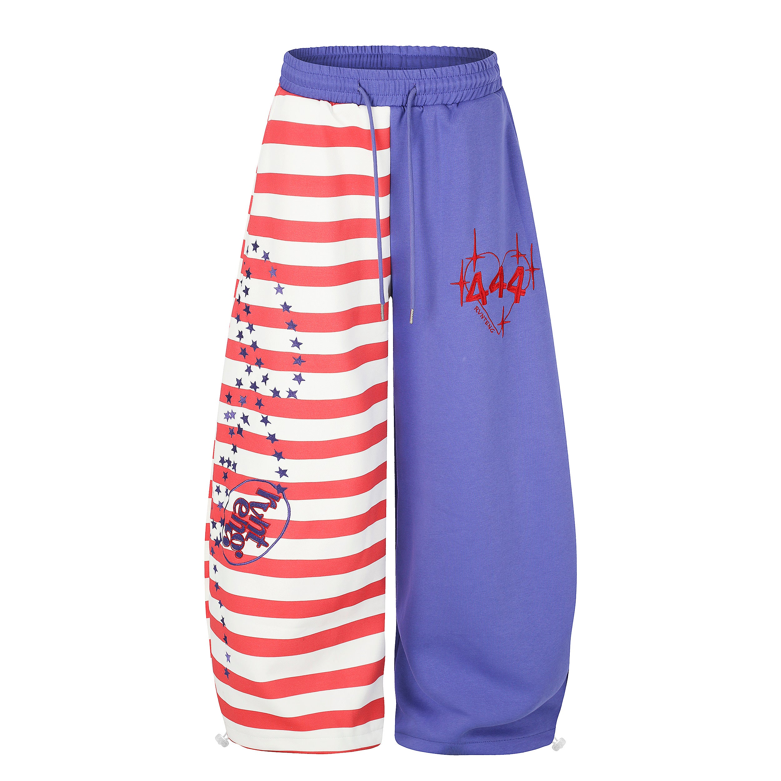 DONOTLOGO Urban Streetwear Collection | Unisex Relaxed Fit Sweatpants | Bold American Flag Motif & Star Pattern with Soft Cotton Blend Fabric