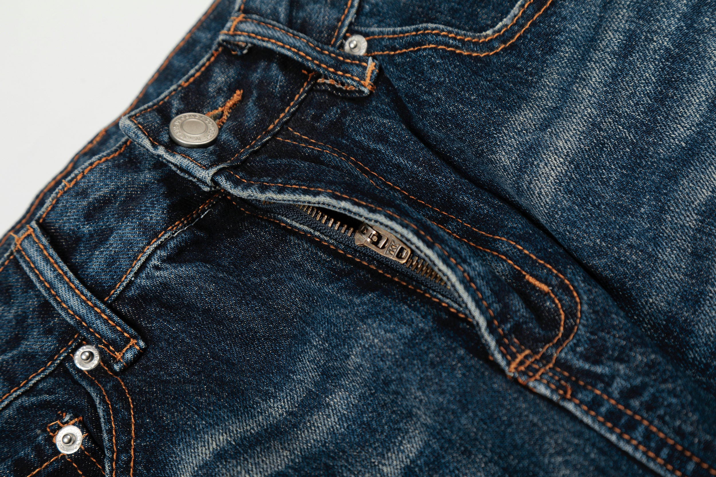 DONOTLOGO Urban Heritage Collection | Unisex Oversized Cat Whisker Denim | Retro Aesthetic High-Rise Wide-Leg Bottoms with Authentic Fade Detail