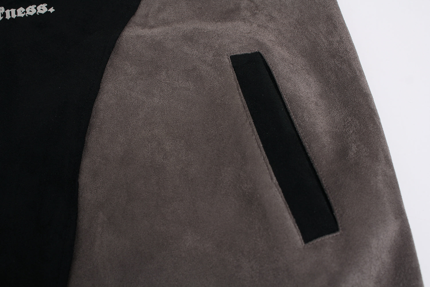 Unisex Suede Patchwork Hoodie