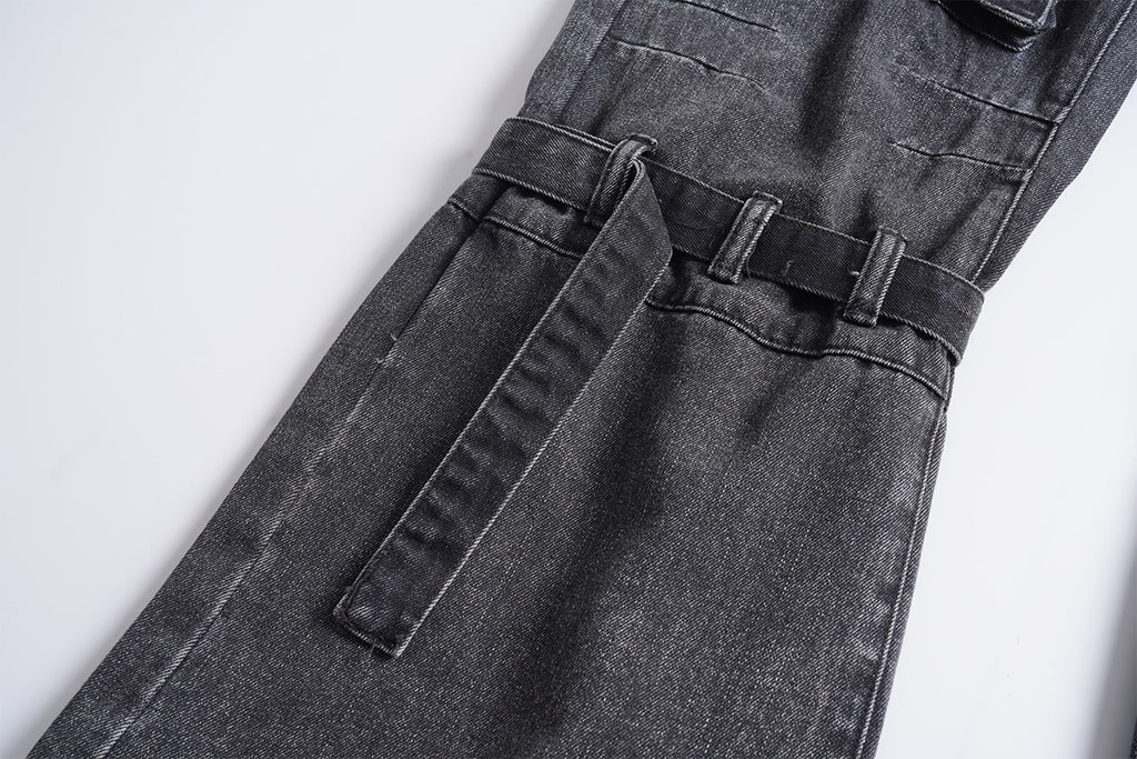 Vintage Washed Zippered Jeans