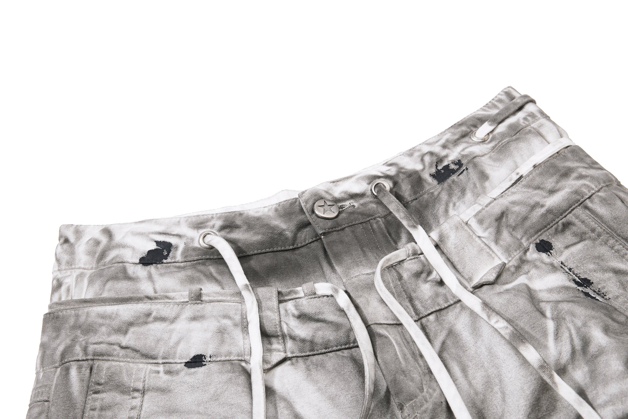 DONOTLOGO Heavy Splatter Gradient Wide-Leg Denim | Unisex Y2K Punk Rock Paint-Splashed Jeans | Vintage Gray High Street Oversized Trousers