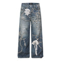 DONOTLOGO Urban Streetwear Collection | Unisex Relaxed Denim Trousers | Bold 3D Animal Motif & High-Rise Silhouette with Premium Cotton Blend