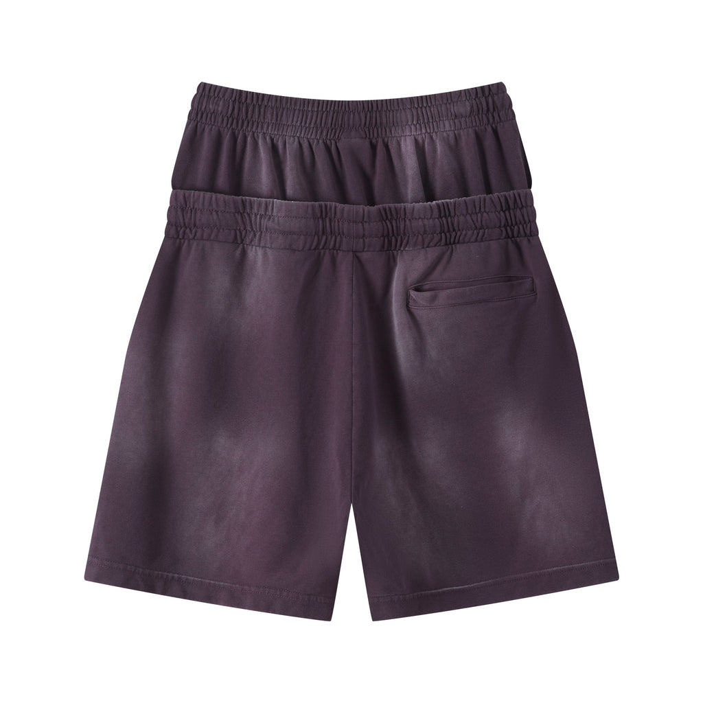 DONOTLOGO Unisex Double Waist Shorts | Snow Washed, Distressed | Drawstring Elastic High-Waist, Loose Fit