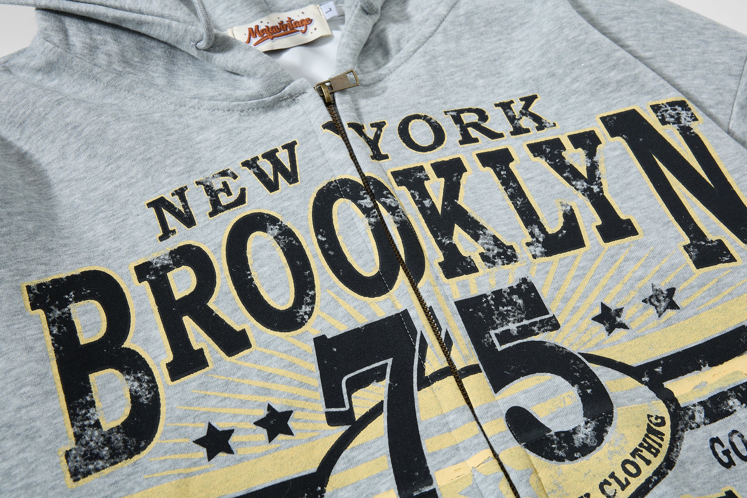 Unisex Vintage Distressed Printed Hoodie